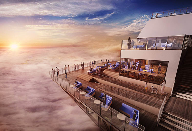 雲海を間近に見られる雲海テラス　※2021年夏リニューアル後のイメージ（画像提供：星野リゾート トマム）