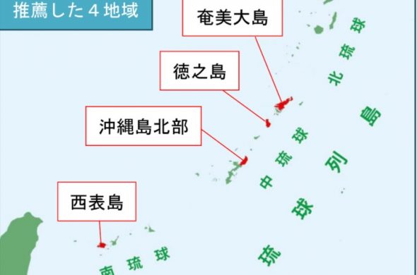 奄美大島、徳之島、沖縄島北部及び西表島