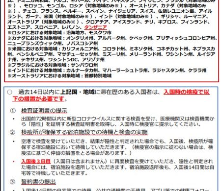 オミクロン株入国制限最
