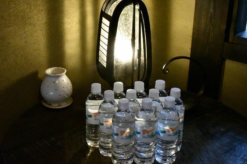水分補給をしながら温泉を楽しむ