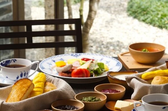 アメリカンブレックファストでいただく由布院産の食材