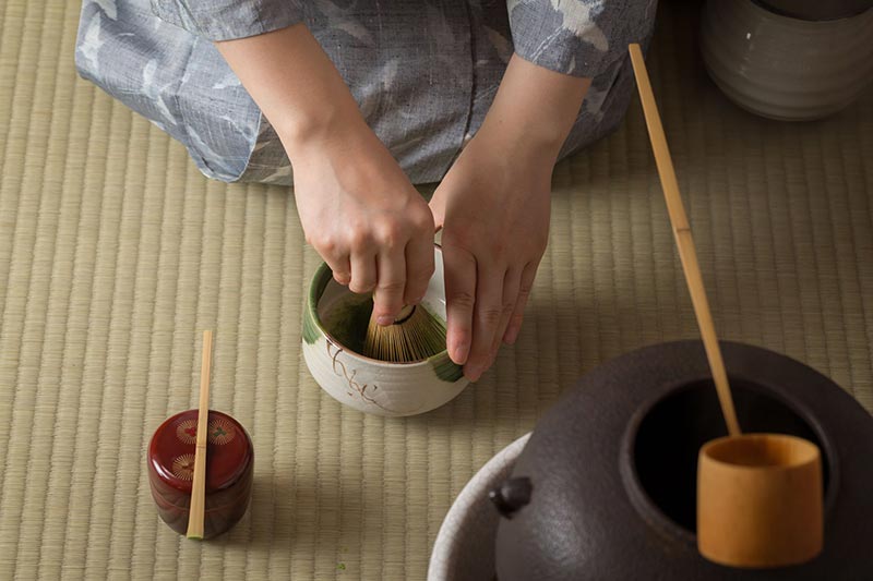 ウェルカムドリンクはお抹茶