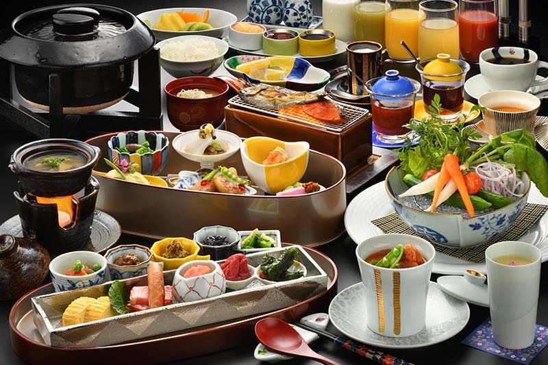 種類豊富な朝食一例｜山の神温泉 別墅 清流館