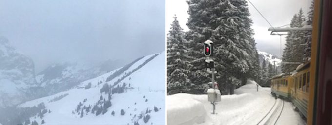 山岳地帯には雪がたっぷり積もっています