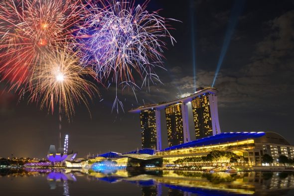 【シンガポール旅行】夜のマリーナベイサンズ