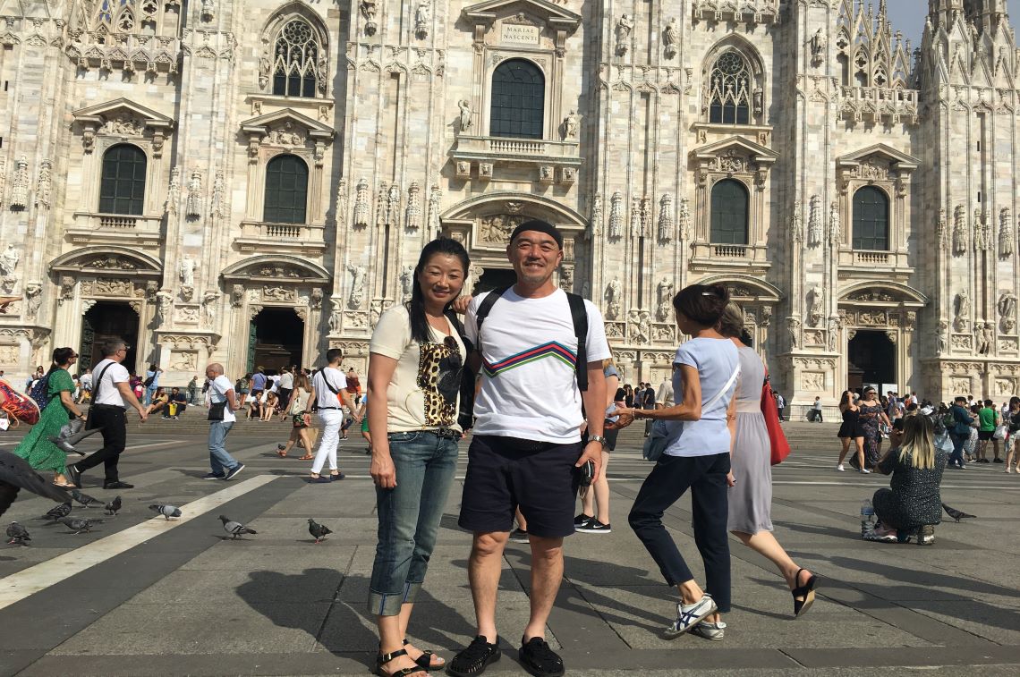 ミラノ大聖堂にて