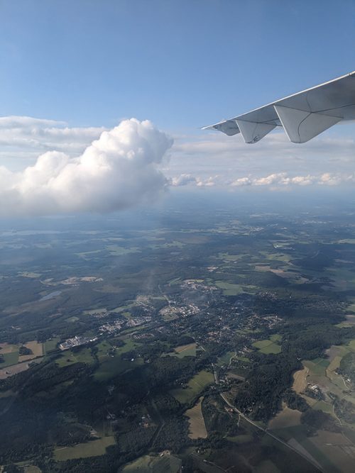 飛行機から撮った写真