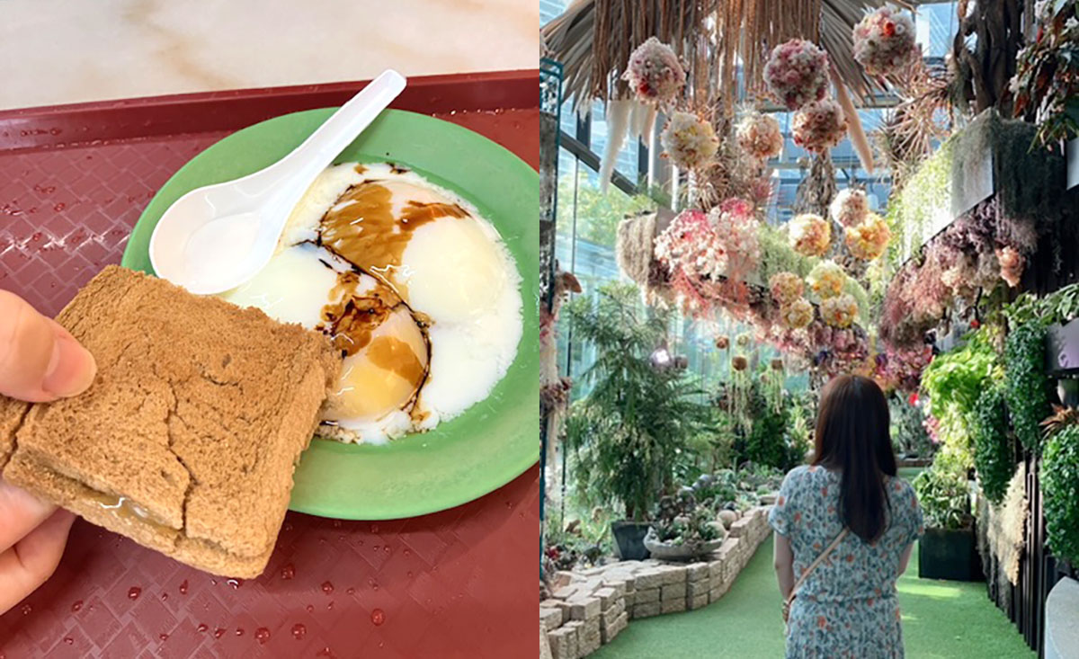 ヤクンカヤトースト（左）フローラルファンタジー（右）