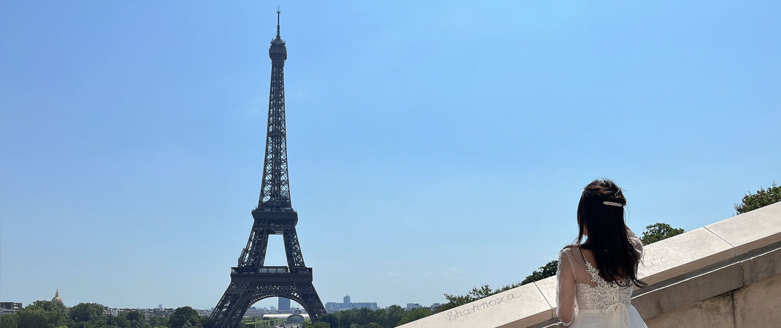 シャイヨー宮にてウエディングフォト撮影