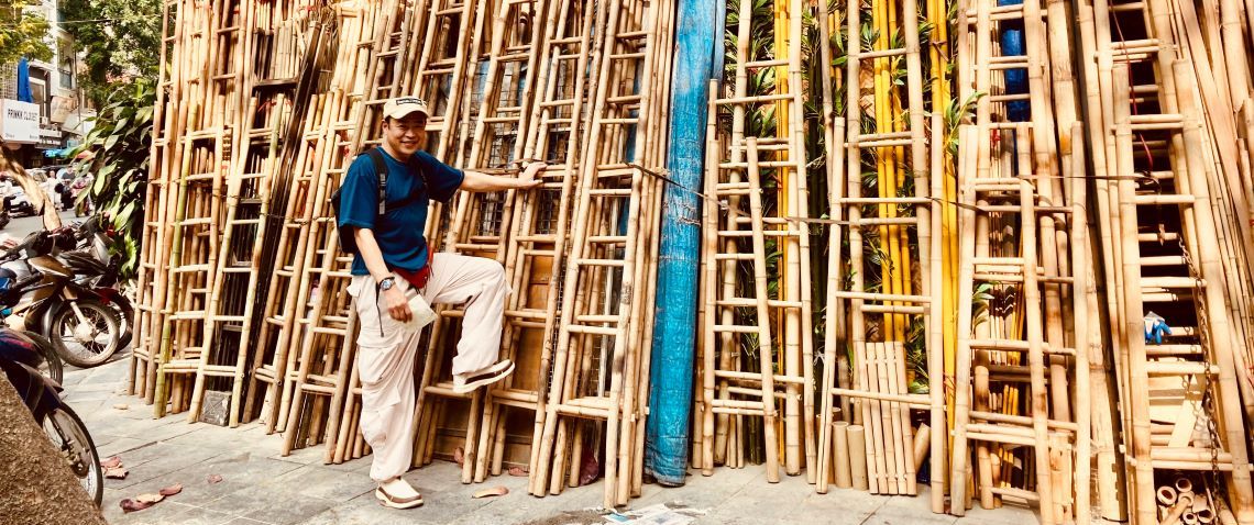 「竹のはしご屋さん？」我が家にも1つ欲しくて、機内に持ち込めないかと本気で考えました（笑）