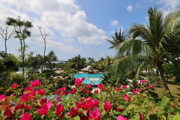 ホテル「シャングリララサセントーサリゾート＆スパ」からの景色