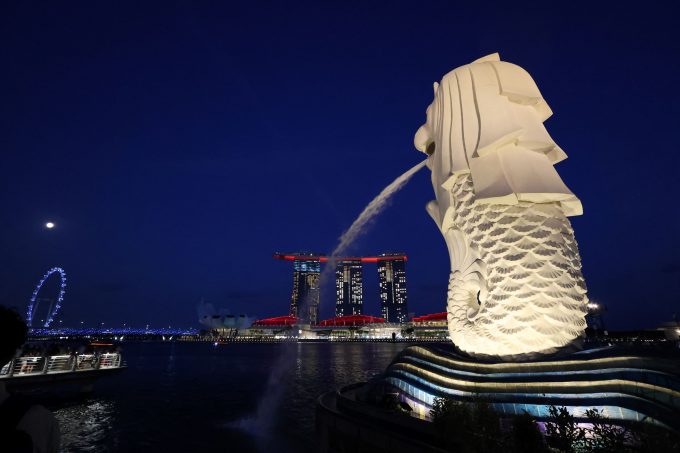 マーライオン夜景