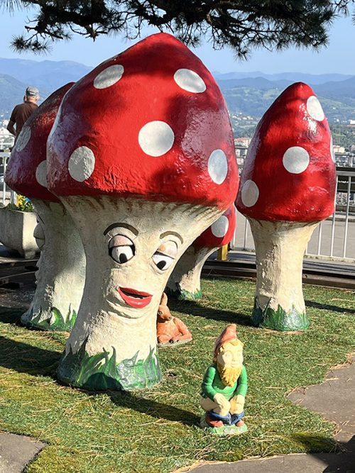 遊園地の謎のキャラクターたち