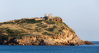 夕暮れが絶景のポセイドン神殿
