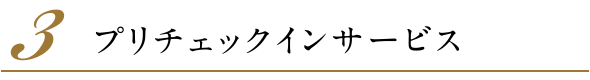 3．プリチェックインサービス