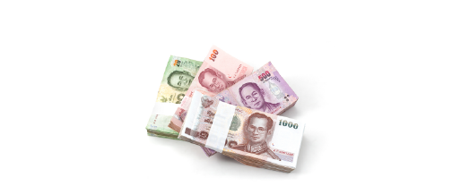 日本円→タイバーツの両替をお得なレートでご用意
