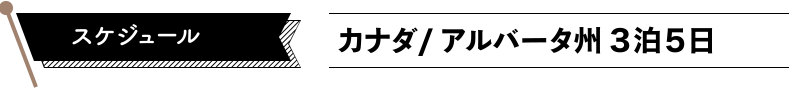 スケジュール　カナダ・アルバータ州3泊5日