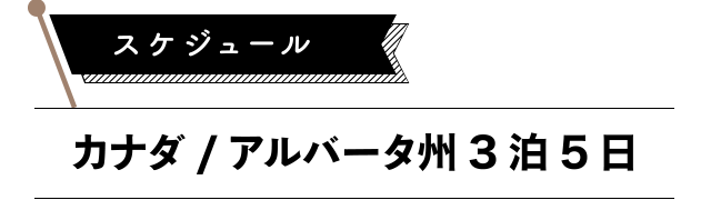 スケジュール　カナダ・アルバータ州3泊5日