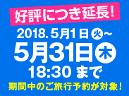 キャンペーン期間は2018年5月1日から5月31日18時半まで