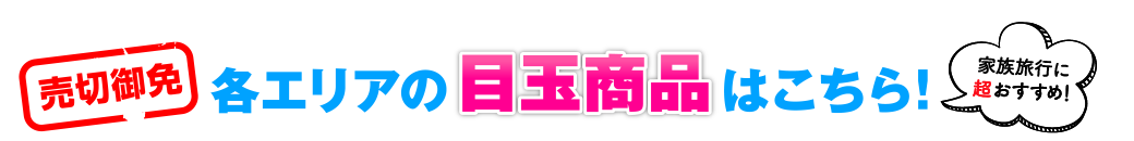 各エリアの目玉商品はこちら！