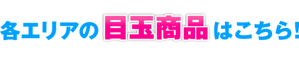 各エリアの目玉商品はこちら！