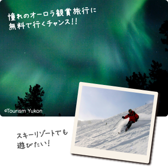 憧れのオーロラ鑑賞旅行に無料で行くチャンス！！　スキーリゾートでも遊びたい！