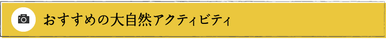 おすすめ大自然アクティビティ