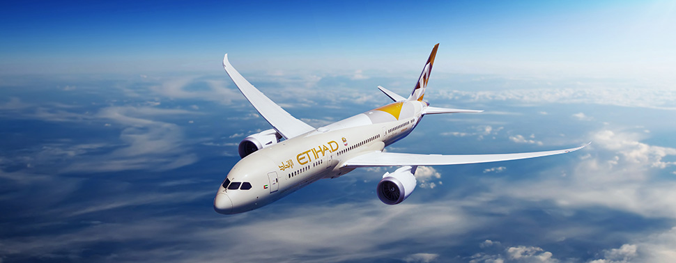 UAEアブダビ首長国アブダビに本拠を置くUAEおよび中東の代表的な航空会社、エティハド航空。