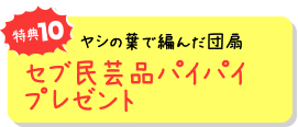 特典10 椰子の葉で編んだ団扇 セブ民芸品パイパイプレゼント
