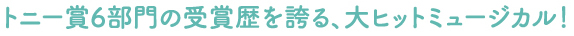 トニー賞6部門の受賞歴を誇る、大ヒットミュージカル！