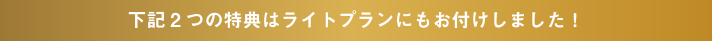 下記２つの特典はライトプランにもお付けしました！