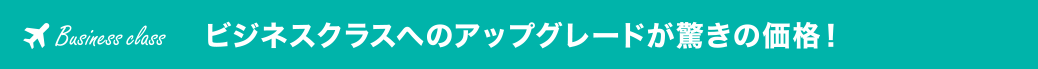 ビジネスクラスへのアップグレードが驚きの価格！