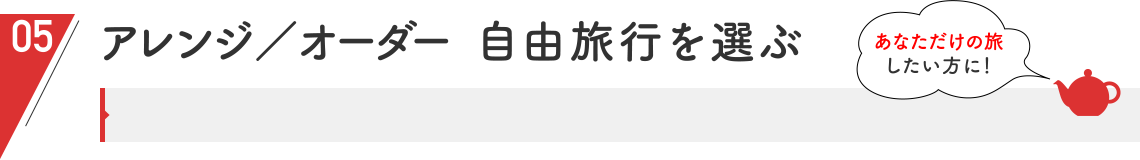 アレンジ・オーダー自由旅行を選ぶ