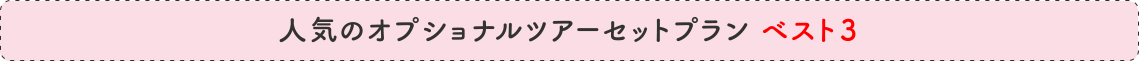 人気のオプショナルツアーセットプランベスト3
