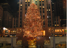 ロックフェラーセンターの世界最大のクリスマスツリー