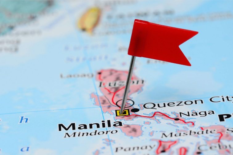 point at manila on the map