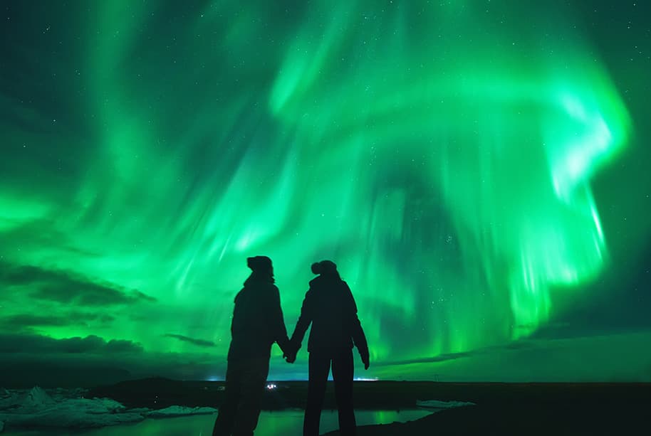 レイキャビックのオーロラ