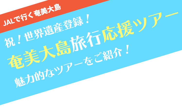 奄美大島旅行応援ツアー 魅力的なツアーをご紹介！