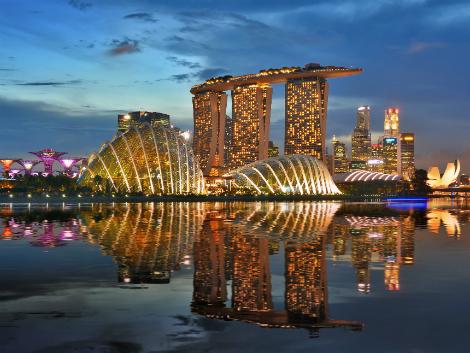 シンガポール：マリーナの夜景
