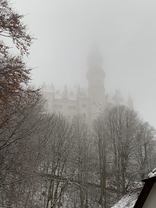 雪化粧のノイシュバンシュタイン城
