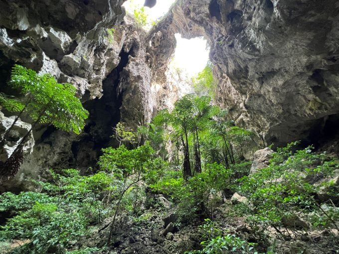 岩場の険しい山道を延々と歩きます