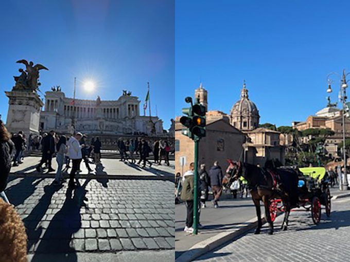 ヴェネチア広場（左）フォリ・インペリアリ通り（右）