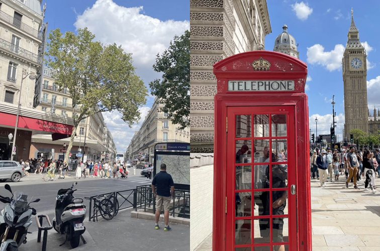 パリの街並み(左)ロンドンのビッグ・ベン周辺(右)