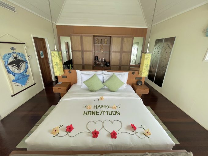 ハネムーンの飾り付けです。可愛かったです。