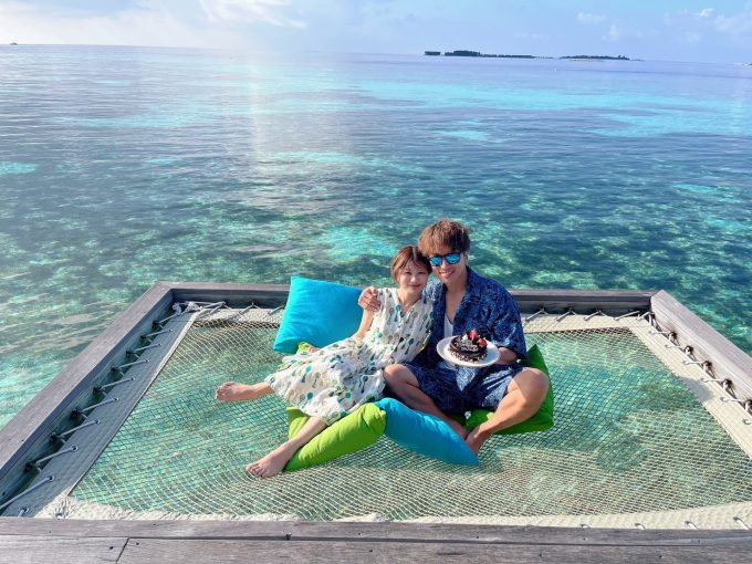 奥さんがフラワリに内緒で連絡してくれてケーキも用意していただきました。感動した！