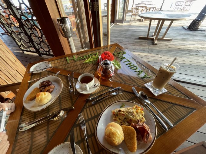 カネリレストランでサプライズで飾り付けをしてくれました。