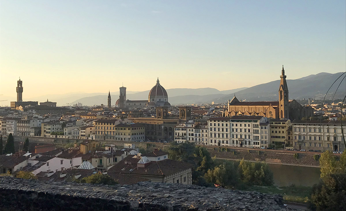 フィレンツェ、ミケランジェロ広場からの夕景