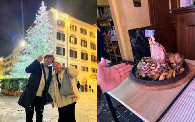 クリスマスツリー&美味しかったステーキ