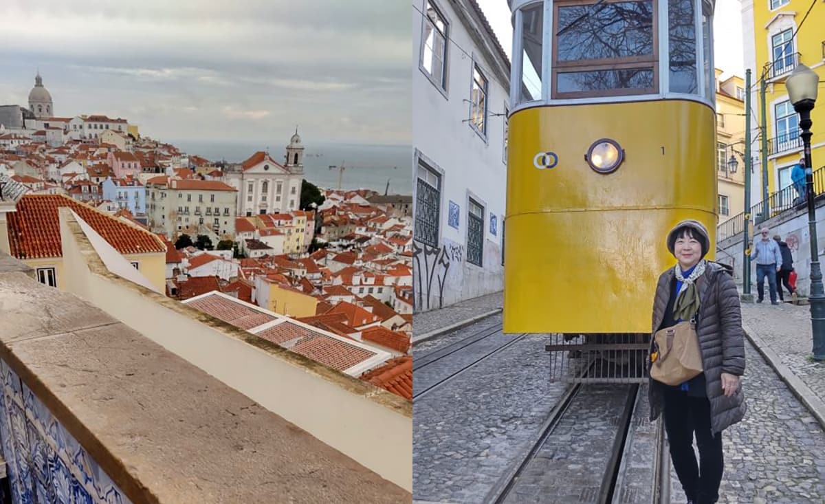 サンタルジア展望台（左）リスボン大聖堂前