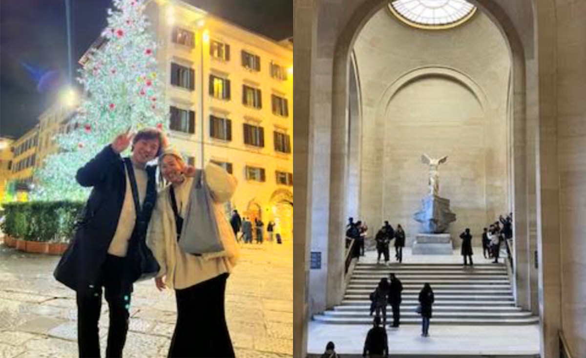 フィレンツェの街（左）パリのルーブル美術館（右）